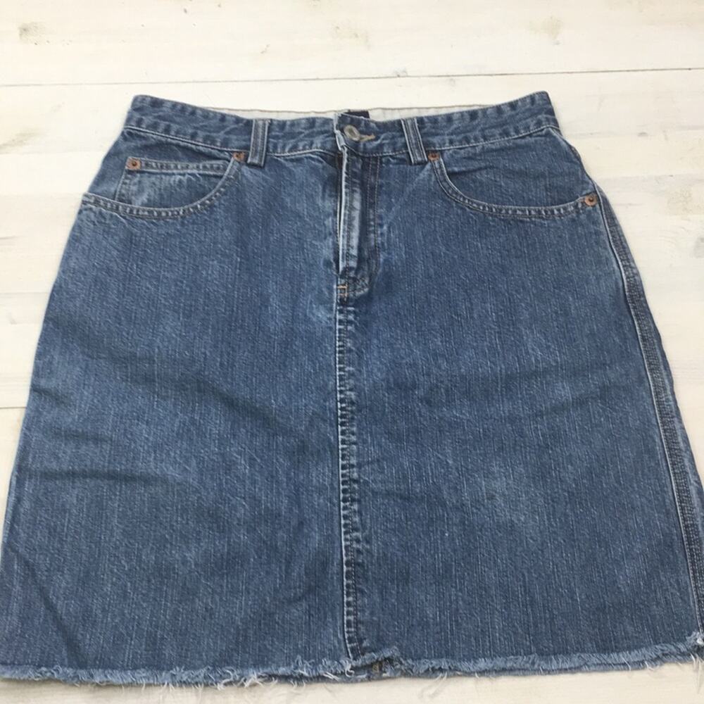 GAP raw hem denim jean skirt sz 2